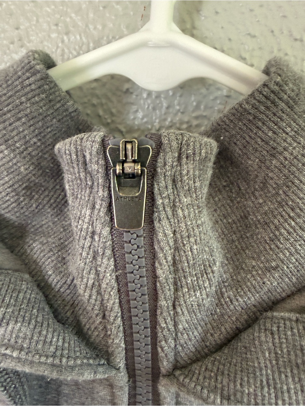 Athleta Gray Full-Zip Hooded Sweatshirt - Picture 2 of 4